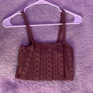 Wild Fable Brown Knit Crop Top